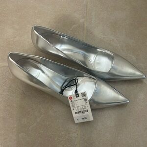 Silver Metallic Brand New Zara Pumps